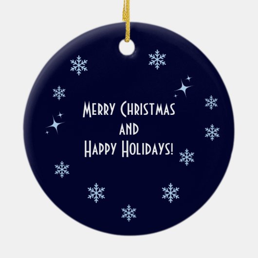 prettige feestdagen keramisch ornament (Achterkant)