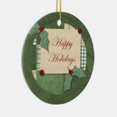 prettige feestdagen keramisch ornament (Rechts)