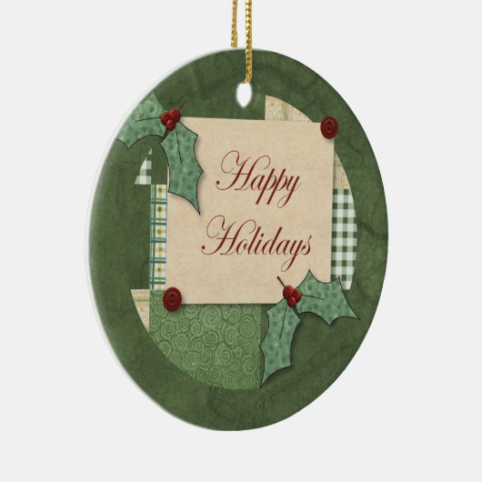 prettige feestdagen keramisch ornament (Rechts)
