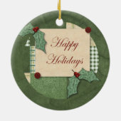 prettige feestdagen keramisch ornament (Achterkant)