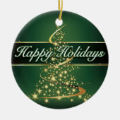 Prettige feestdagen keramisch ornament (Voorkant)