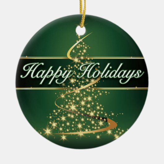 Prettige feestdagen keramisch ornament (Voorkant)