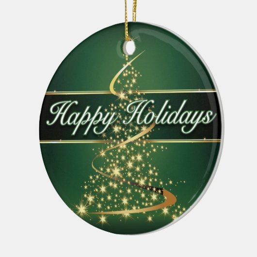 Prettige feestdagen keramisch ornament (Links)