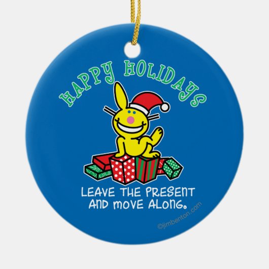 prettige feestdagen keramisch ornament (Voorkant)