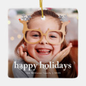 Prettige feestdagen Keramisch Ornament met Kerstmi (Voorkant)