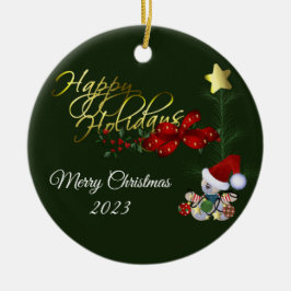 prettige feestdagen keramische kerstversiering keramisch ornament