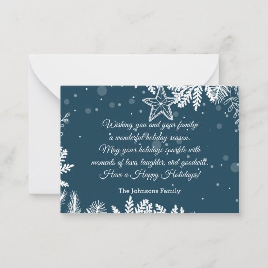 prettige feestdagen kerkkalligrafie notitiekaartje (Voorkant)