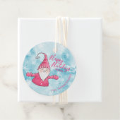 Prettige feestdagen Kerst Blauw en Roze kabouter Bedankjes Labels (In situ)