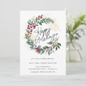 prettige feestdagen kerst Botanische Wreath Kaart (Staand voorkant)