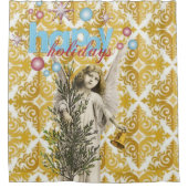 Prettige feestdagen Kerst douche gordijn (Voorkant)