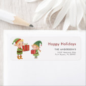 Prettige feestdagen Kerst Elfs Mischief Etiket (Insitu)