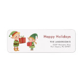 Prettige feestdagen Kerst Elfs Mischief Etiket (Voorkant)