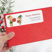 Prettige feestdagen Kerst Elfs Mischief Etiket