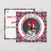 Prettige feestdagen Kerst Foto Pun Hond Papa Mam Feestdagenkaart (Voorkant / Achterkant)