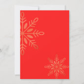 Prettige feestdagen Kerst, gouden sneeuwvlokken, r Bedankkaart (Achterkant)