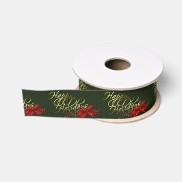 prettige feestdagen kerst grosgrain lint