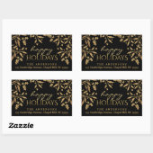 Prettige feestdagen Kerst Holly Gold Faux Folie Rechthoekige Sticker (Vel)