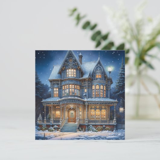 Prettige feestdagen Kerst Huis gepersonaliseerd (Staand voorkant)