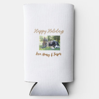 prettige feestdagen kerst huisdier hond kat foto n seltzer blikjeskoeler