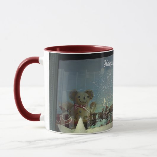 prettige feestdagen kerst in de stad mok (Links)