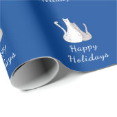 Prettige feestdagen Kerst Kattentekening Cadeaupapier (Rol Hoek)