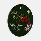 prettige feestdagen kerst keramisch ornament (Rechts)