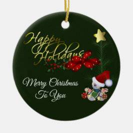 prettige feestdagen kerst keramisch ornament