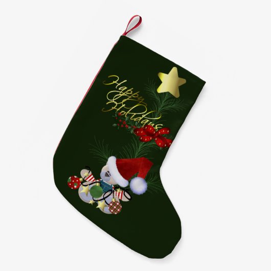 prettige feestdagen kerst kleine kerstsok (Voorkant (Hangend))