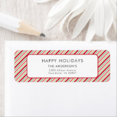 Prettige feestdagen Kerst kleurrijke strepen patro Etiket (Insitu)