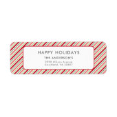 Prettige feestdagen Kerst kleurrijke strepen patro Etiket (Voorkant)