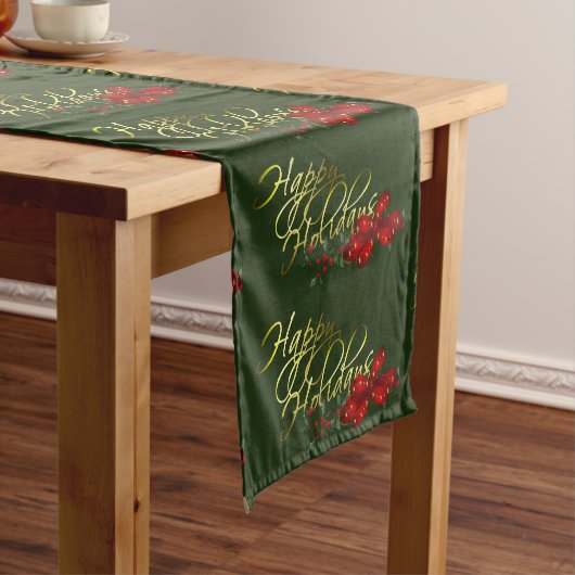 prettige feestdagen kerst korte tafelloper (Voorbeeld)