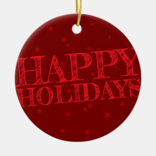 prettige feestdagen kerst met Crayon Keramisch Ornament (Voorkant)