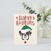 prettige feestdagen - kerst met Cute Boxer Briefkaart (Staand voorkant)