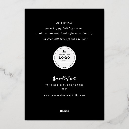 prettige feestdagen kerst met mousserende kerstbom (Achterkant)