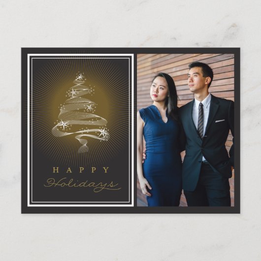 prettige feestdagen kerst met mousserende kerstbom (Voorkant)