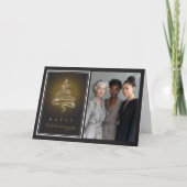 prettige feestdagen kerst met mousserende kerstbom kaart (Voorkant)