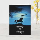 Prettige feestdagen Kerst met paard kijken naar de Kaart (Gele Bloem)