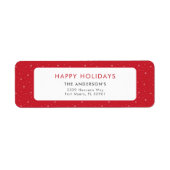 Prettige feestdagen Kerst Minimale sneeuwvlokken r Etiket (Voorkant)