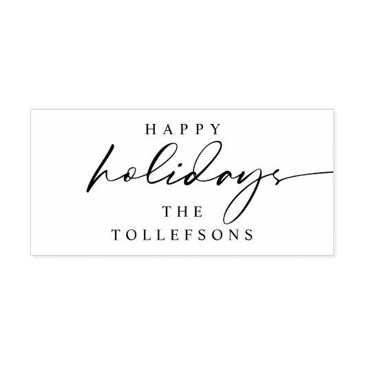 Prettige feestdagen Kerst Modern Handschrift Eenvo Rubberstempel (Afrduk)