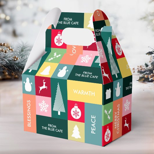 Prettige feestdagen Kerst > Moderne bedrijfsnaam Bedankdoosjes