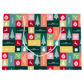 Prettige feestdagen Kerst > Moderne bedrijfsnaam Groot Cadeauzakje (Voorkant)