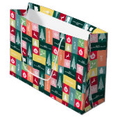 Prettige feestdagen Kerst > Moderne bedrijfsnaam Groot Cadeauzakje (Voorkant Gekanteld)