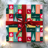 Prettige feestdagen Kerst = moderne naam Cadeaupapier