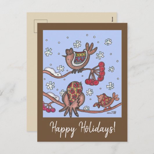 Prettige feestdagen Kerst Oekraïense volkskunst vo (Voorkant / Achterkant)