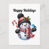 Prettige feestdagen Kerst - pepermuntsneeuwman (Voorkant)