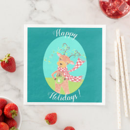 Prettige feestdagen - Kerst rendier papieren serve Servetten