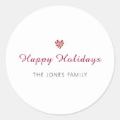 Prettige feestdagen kerst ronde sticker (Voorkant)