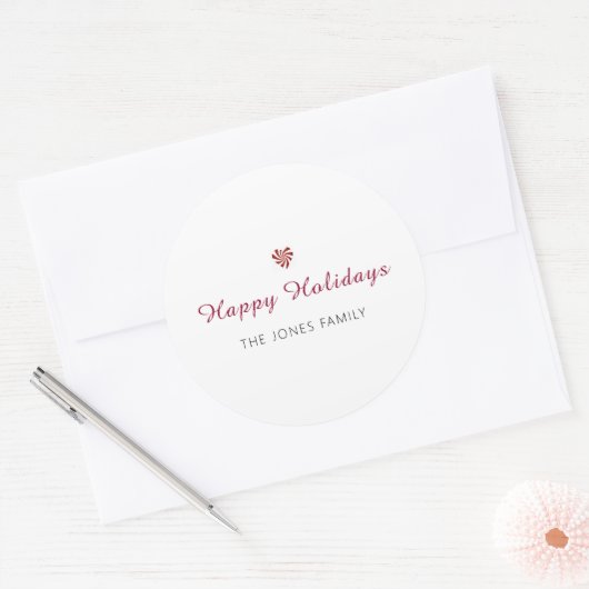 Prettige feestdagen kerst ronde sticker (Envelop)