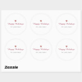 Prettige feestdagen kerst ronde sticker (Vel)