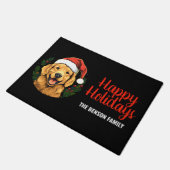 Prettige feestdagen Kerst Schattige Hond in Kerst  Deurmat (Schuin)